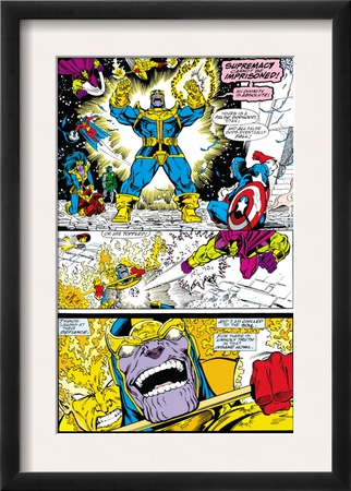 Infinity Gauntlet #4 Group: Thanos, Captain America And Drax The Destroyer by George Perez Pricing Limited Edition Print image