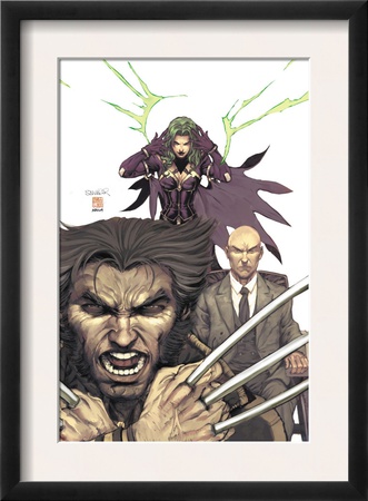Uncanny X-Men #443 Cover: Wolverine, Polaris And Professor X by Salvador Larroca Pricing Limited Edition Print image