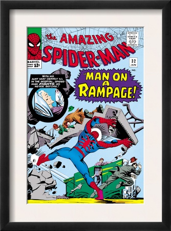 Amazing Spider-Man #32 Cover: Spider-Man Crouching by Steve Ditko Pricing Limited Edition Print image