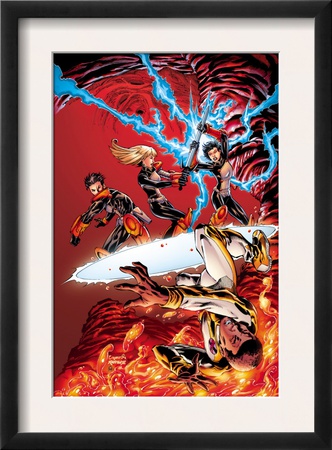 New X-Men #19 Cover: Prodigy, Hellion, Surge, Magik, New Mutants And Hellions Fighting by Aaron Lopresti Pricing Limited Edition Print image