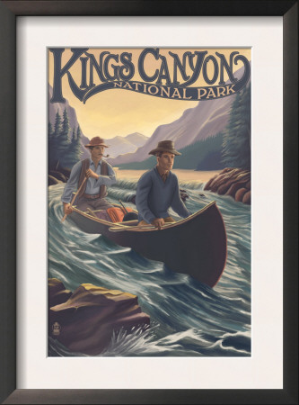 Kings Canyon Nat'l Park - Canoe On Rapids - Lp Poster, C.2009 by Lantern Press Pricing Limited Edition Print image