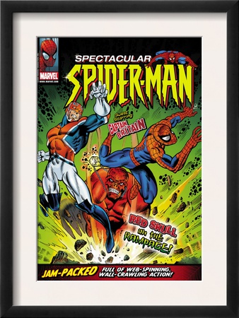 Spectacular Spider-Man #114 Cover: Spider-Man, Captain Britain And Red Skull by Jon Haward Pricing Limited Edition Print image