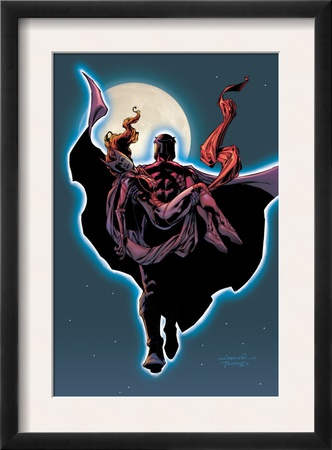 Excalibur #14 Cover: Magneto And Scarlet Witch Flying by Aaron Lopresti Pricing Limited Edition Print image