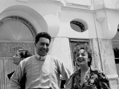 Edith Piaf With Jacques Pills In Cannes, France, Married 1952 To 1956 by Benno Graziani Pricing Limited Edition Print image