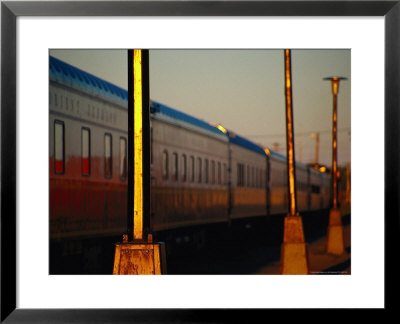 Exterior Of Railroad At Sunrise, Canada by Jeff Greenberg Pricing Limited Edition Print image