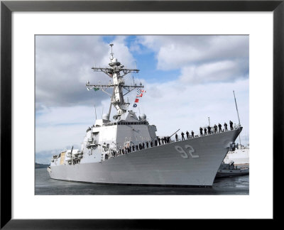 Sailors Stationed Aboard The Guided-Missile Destroyer Uss Momsen (Ddg 92) Man The Rails by Stocktrek Images Pricing Limited Edition Print image
