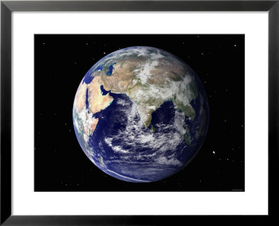 Full Earth Showing Europe And Asia (With Stars) by Stocktrek Images Pricing Limited Edition Print image