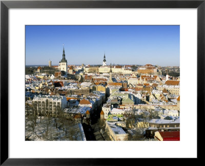 Elevated Winter View Over The Old Town, Tallinn, Estonia, Baltic States by Gavin Hellier Pricing Limited Edition Print image