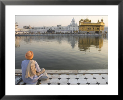 Sikh Pilgrim Sitting By Holy Pool, Golden Temple, Amritsar, Punjab State, India by Eitan Simanor Pricing Limited Edition Print image