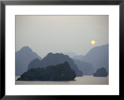 Sunset Against Limestone Grotto Islands, Halong Bay, Vietnam, Indochina, Southeast Asia by Alison Wright Pricing Limited Edition Print image