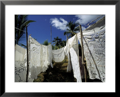 Traditional Embroidered Table Clothes And Bed Sheets, Madagascar by Michele Molinari Pricing Limited Edition Print image