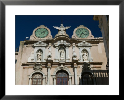 Twin Clock Tower, Palazzo Senatorio, Trapani, Sicily, Italy by Walter Bibikow Pricing Limited Edition Print image