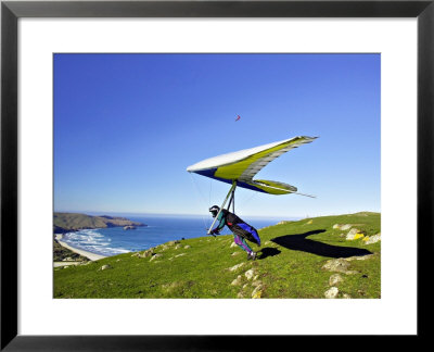 Hang Glider, Otago Peninsula, Near Dunedin, South Island, New Zealand by David Wall Pricing Limited Edition Print image