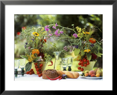 Summery Floral Decoration With Vine Tomatoes by Roland Krieg Pricing Limited Edition Print image