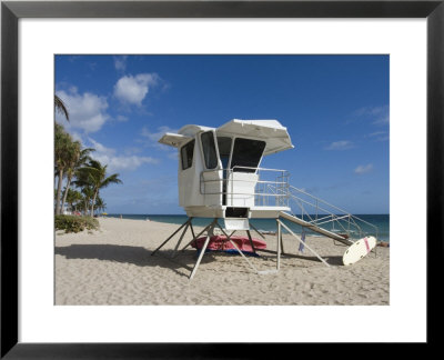 Fort Lauderdale Beach And Life Guard Shack, Fort Lauderdale, Florida by Walter Bibikow Pricing Limited Edition Print image