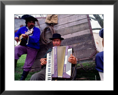 Two Gaucho Musicians Playing Guitar And Accordion, Buenos Aires, Argentina by Michael Coyne Pricing Limited Edition Print image