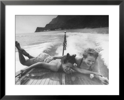 Betty Brooks And Patti Mccarty Motor Boating At Catalina Island by Peter Stackpole Pricing Limited Edition Print image