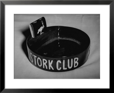 Stork Club Ashtray With A Stork Emblazoned Book Of Matches On Table In This Exclusive Night Club by Alfred Eisenstaedt Pricing Limited Edition Print image
