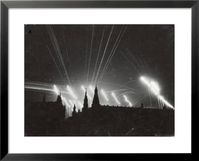 Silhouette Of The Embattled Kremlin During German Bombing Raid On The City by Margaret Bourke-White Pricing Limited Edition Print image