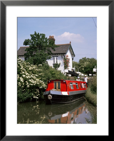 Narrow Boat And Lock, Aylesbury Arm Of The Grand Union Canal, Buckinghamshire, England by Philip Craven Pricing Limited Edition Print image