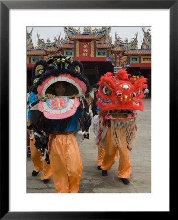 Dragon Dance Performers, Sunday Morning Festival Celebrations, Shengmu Temple, Luerhmen by Christian Kober Pricing Limited Edition Print image