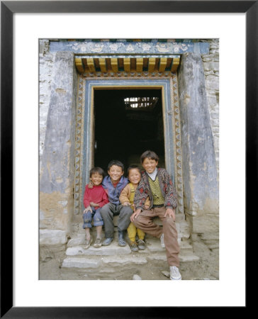 Group Of Children From Village, Chedadong, Tibet, China by Doug Traverso Pricing Limited Edition Print image