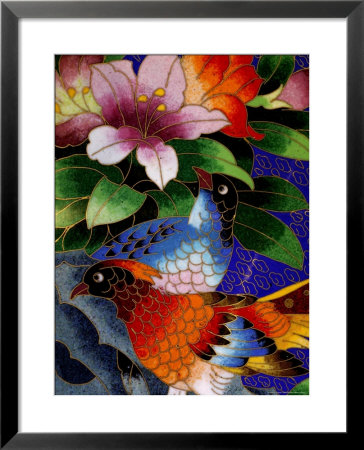 Bird Cloisonne Plate, Hand Made With Tiny Copper Wires And Powered Enamel, China by Cindy Miller Hopkins Pricing Limited Edition Print image