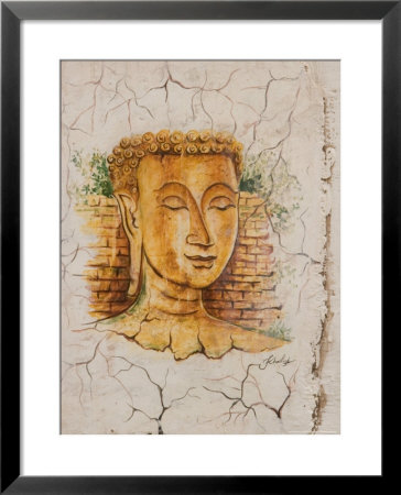 Buddha Image Painted On A Grave, Wat Si Saket, Vientiane, Laos by Gavriel Jecan Pricing Limited Edition Print image