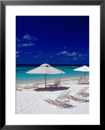 Beach Chairs And Umbrellas On Long Bay Beach by Richard I'anson Pricing Limited Edition Print image