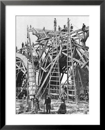 Construction Of A Bridge In France, C.1850-60 by Charles Clifford Pricing Limited Edition Print image