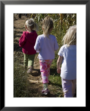 Siblings Walk Through A Corn Maze by Stacy Gold Pricing Limited Edition Print image