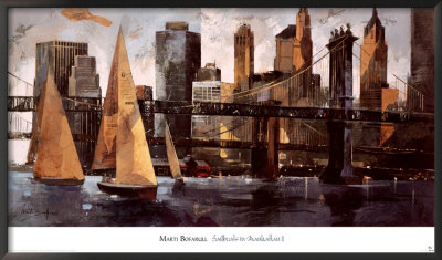 Sailboats In Manhattan Ii by Marti Bofarull Pricing Limited Edition Print image