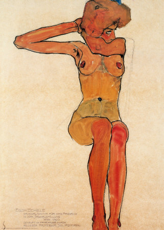 Nu Assis, 1910 by Egon Schiele Pricing Limited Edition Print image
