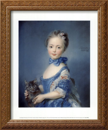 A Girl With A Kitten by Jean-Baptiste Perronneau Pricing Limited Edition Print image