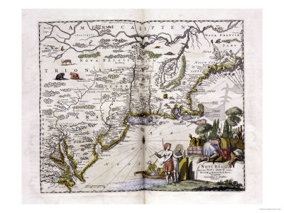 Engraved Map Of The New World, 1671 by John Ogilby Pricing Limited Edition Print image