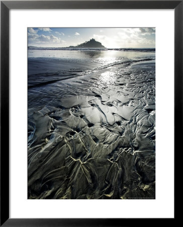 Sand Patterns And St. Michaels Mount, Cornwall by David Clapp Pricing Limited Edition Print image