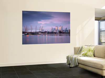 England, London, Royal Victoria Docks, O2 Arena And Canary Wharf by Jane Sweeney Pricing Limited Edition Print image