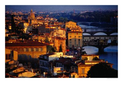 City At Dawn Seen From Piazza Michelangelo, Florence, Italy by Damien Simonis Pricing Limited Edition Print image
