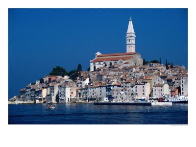 Old Town Seen From Red Island Ferry, Rovinj, Croatia by Damien Simonis Pricing Limited Edition Print image