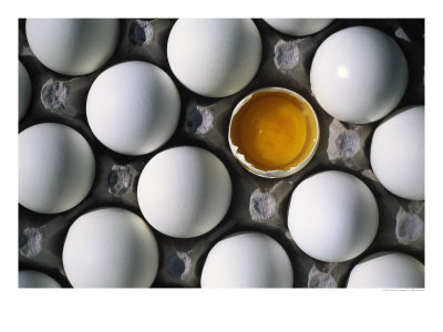Cracked Egg In The Middle Of Other Eggs by Mitch Diamond Pricing Limited Edition Print image