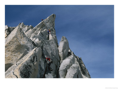 Mountain Climbers Make Their Way Up Bugaboo Spire by Gordon Wiltsie Pricing Limited Edition Print image
