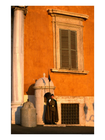 Sentry Standing Guard At Palazzo Del Quirinale, Residence Of The Italian President, Rome, Italy by Jonathan Smith Pricing Limited Edition Print image