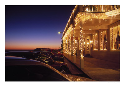 Christmas At Dusk, Mendocino Hotel, Mendoino, Ca by Mark Gibson Pricing Limited Edition Print image