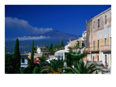 Mt. Etna As Seen From Taormina, Taormina, Sicily, Italy by Martin Llado Pricing Limited Edition Print image