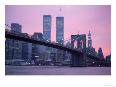 Brooklyn Bridge, Twin Towers, Nyc, Ny by Barry Winiker Pricing Limited Edition Print image