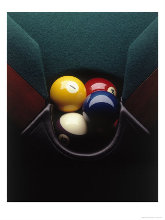 Pool Balls In Corner Pocket by Howard Sokol Pricing Limited Edition Print image