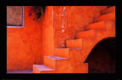 Stairway With Bougainvi by Douglas Steakley Pricing Limited Edition Print image