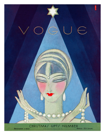 Vogue Cover - December 1927 by Eduardo Garcia Benito Pricing Limited Edition Print image