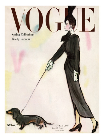 Vogue Cover - March 1947 by René R. Bouché Pricing Limited Edition Print image