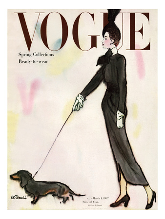 Vogue Cover - March 1947 by Rene R. Bouche Pricing Limited Edition Print image